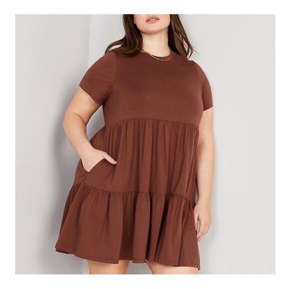 Old Navy Short Sleeve All Day Tiered Dress - Picture 1 of 6